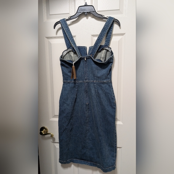 NWT Reformation Romi Denim Midi Dress in Brisbane Size 4 Blue - Picture 3 of 7